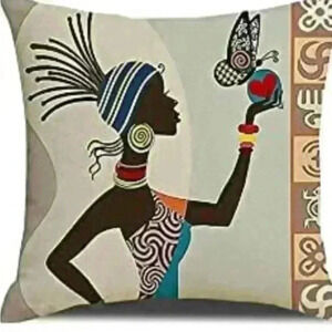 1pc African Pillow Covers 18x18,Indian American Women Pillows